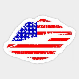 Kiss me Red and Blue Sticker